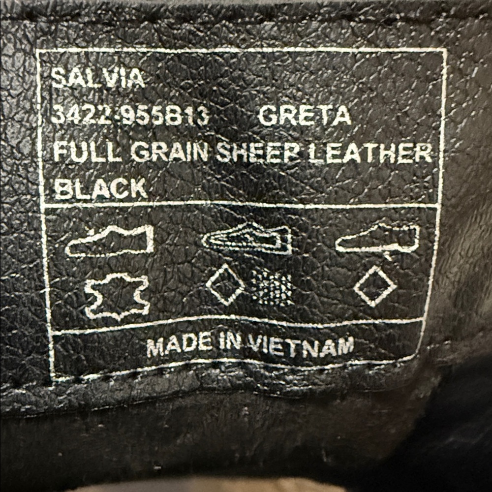 Salvia Greta Black Full Grain Sheep Leather Mid Calf Booties Size 39 EU 8.5 US - Picture 8 of 9